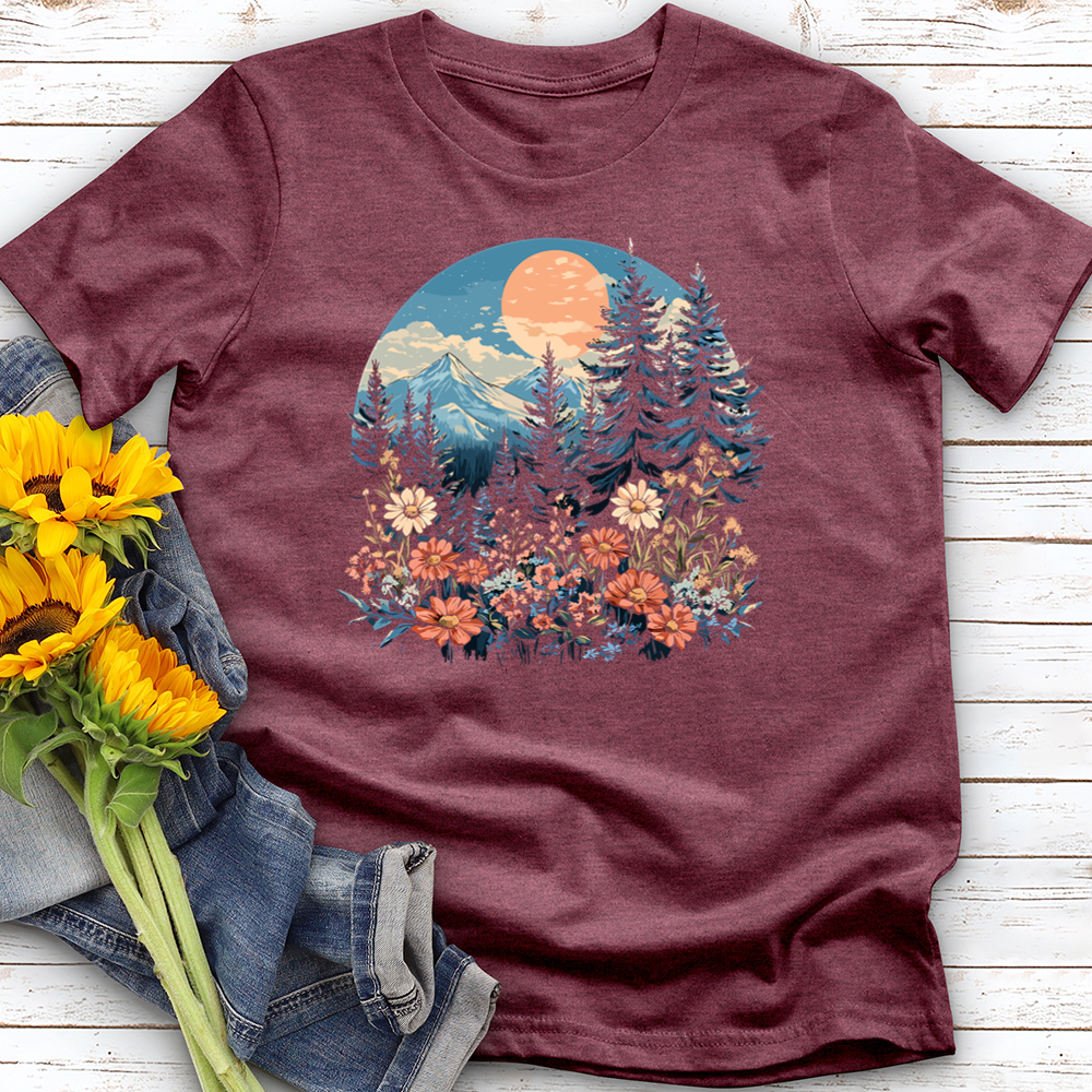 Mountain With Flowers Softstyle Tee
