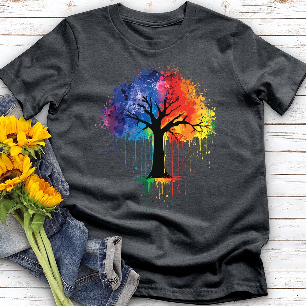 Colorful Tree Watercolor Clipart Softstyle Tee