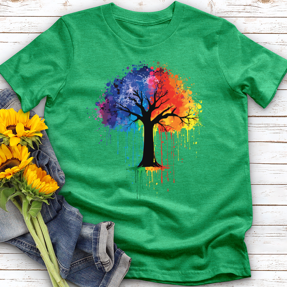 Colorful Tree Watercolor Clipart Softstyle Tee