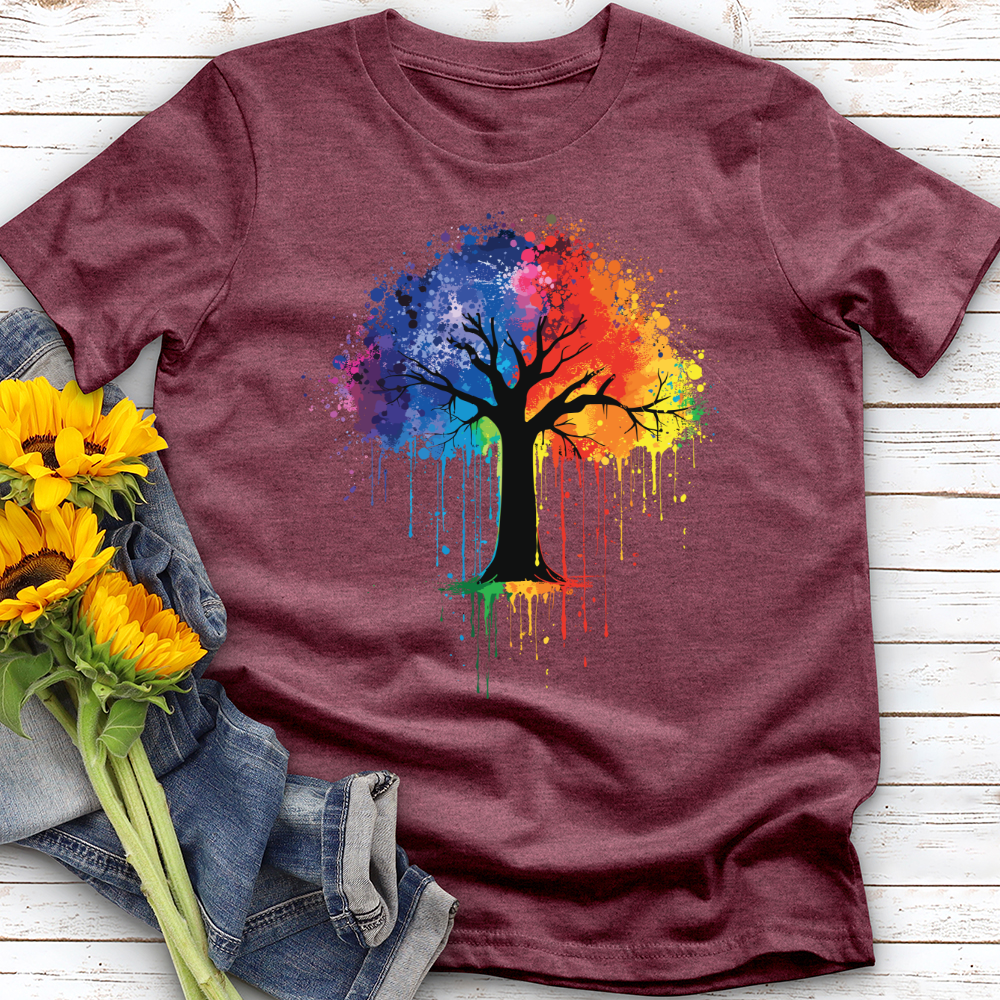 Colorful Tree Watercolor Clipart Softstyle Tee