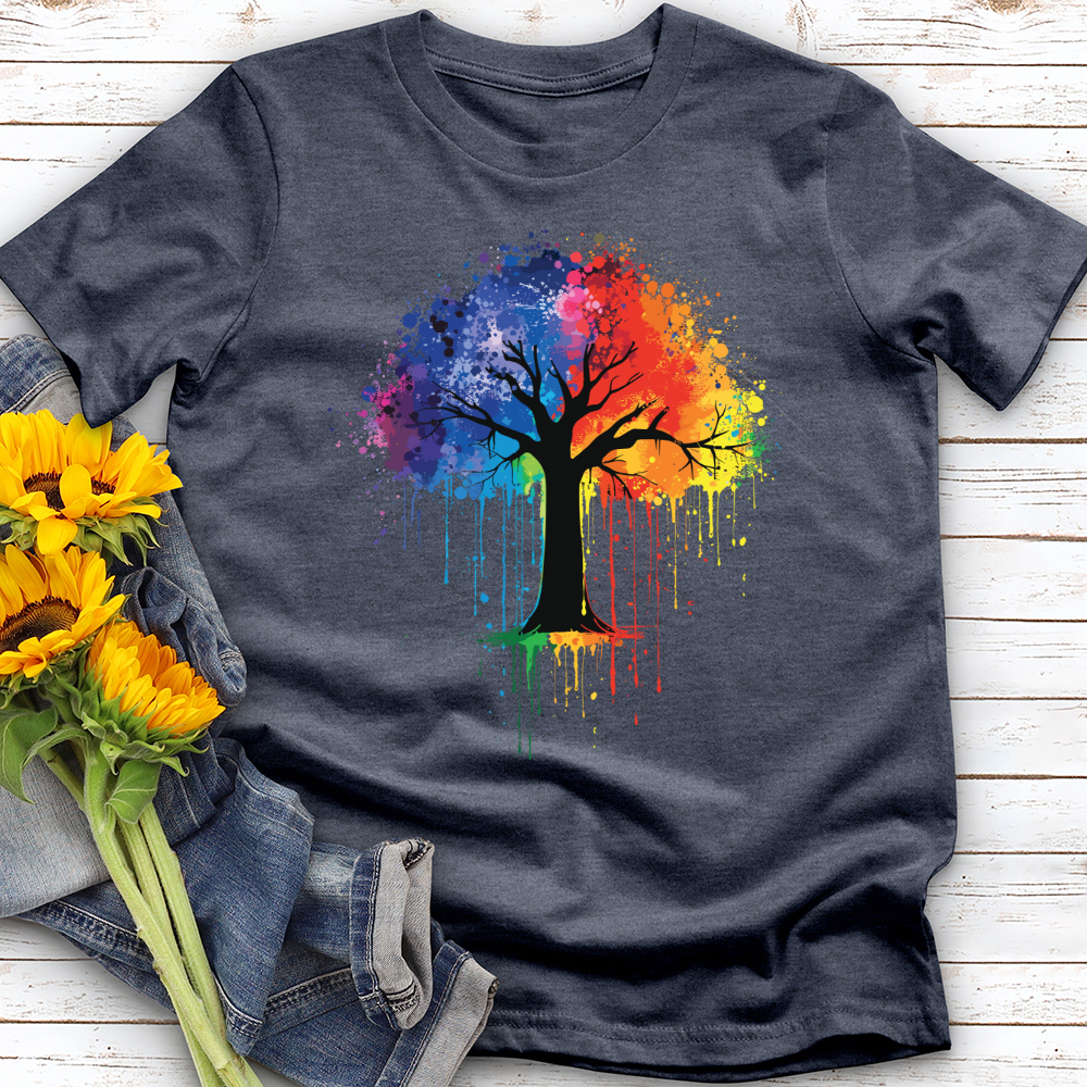 Colorful Tree Watercolor Clipart Softstyle Tee