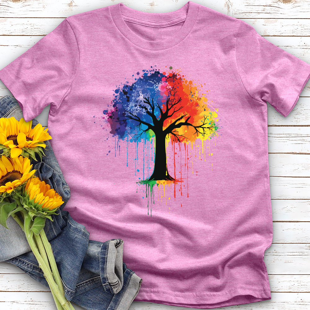 Colorful Tree Watercolor Clipart Softstyle Tee