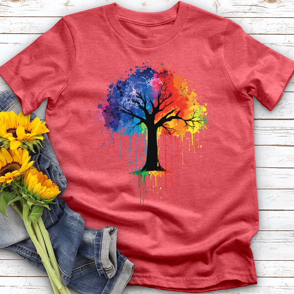 Colorful Tree Watercolor Clipart Softstyle Tee