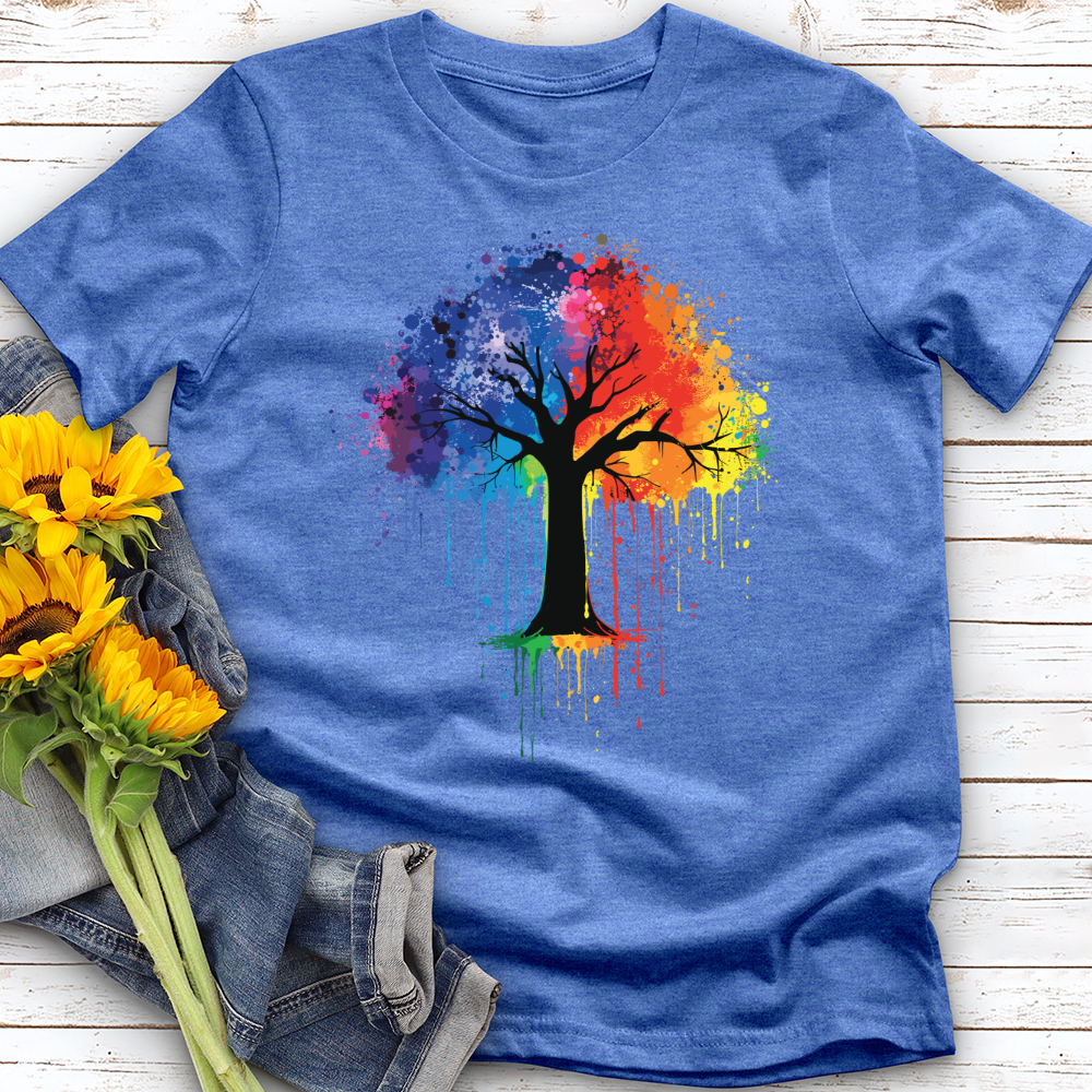 Colorful Tree Watercolor Clipart Softstyle Tee