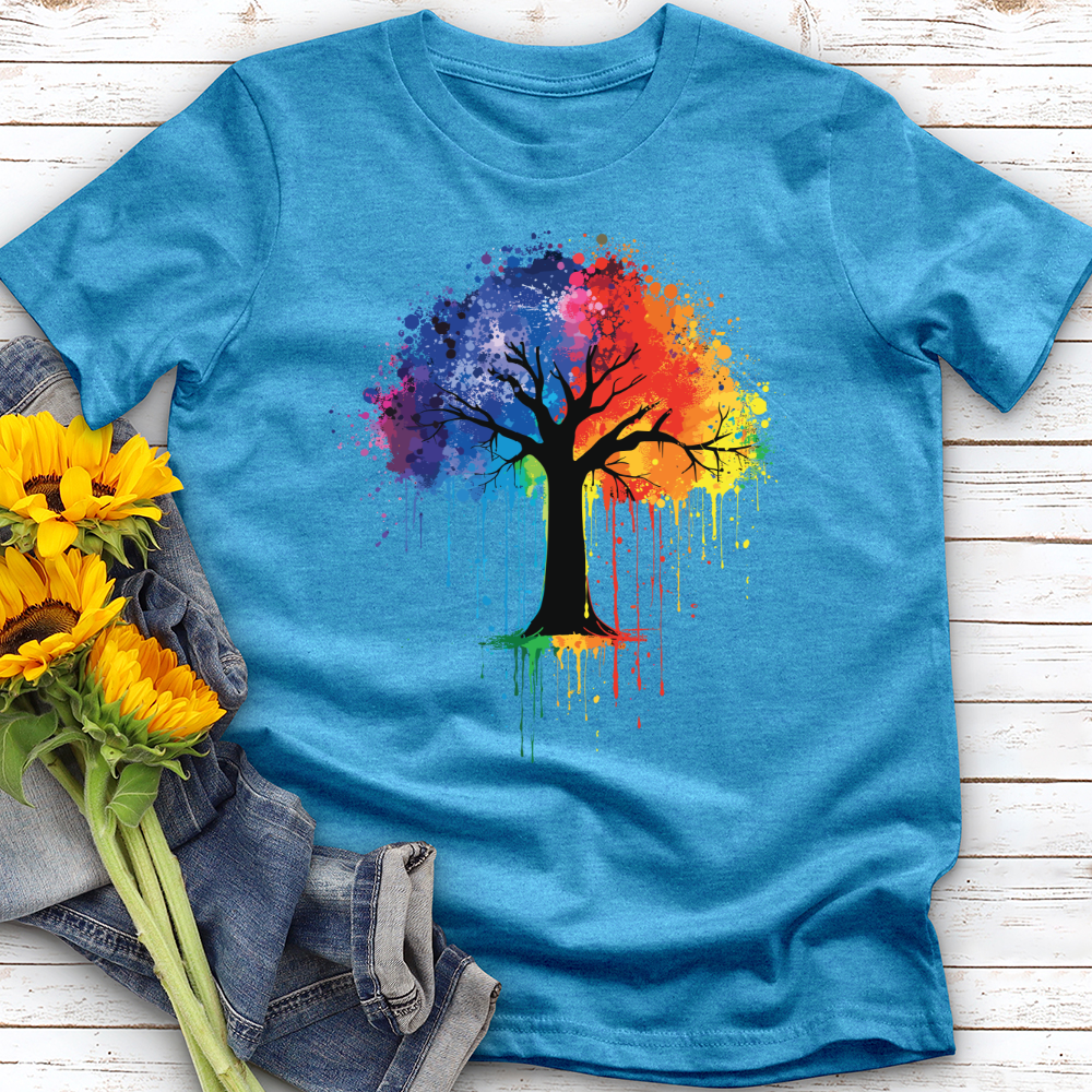 Colorful Tree Watercolor Clipart Softstyle Tee