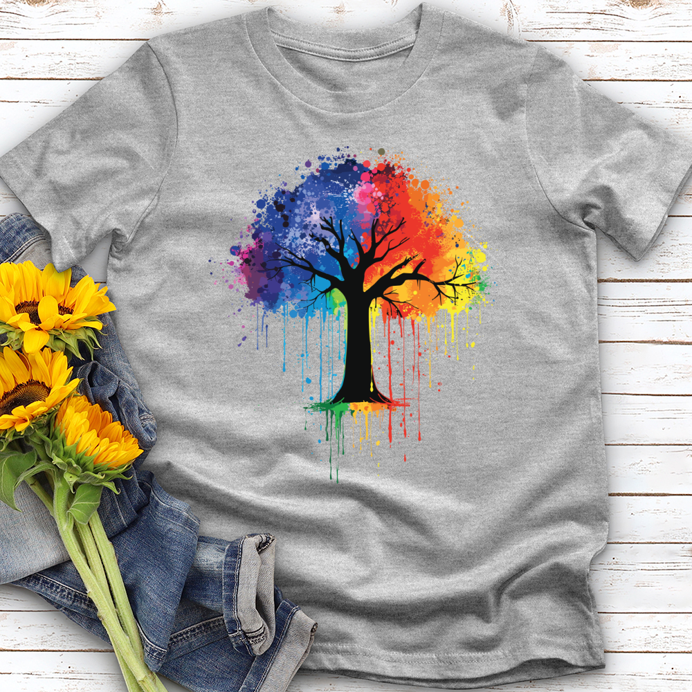 Colorful Tree Watercolor Clipart Softstyle Tee
