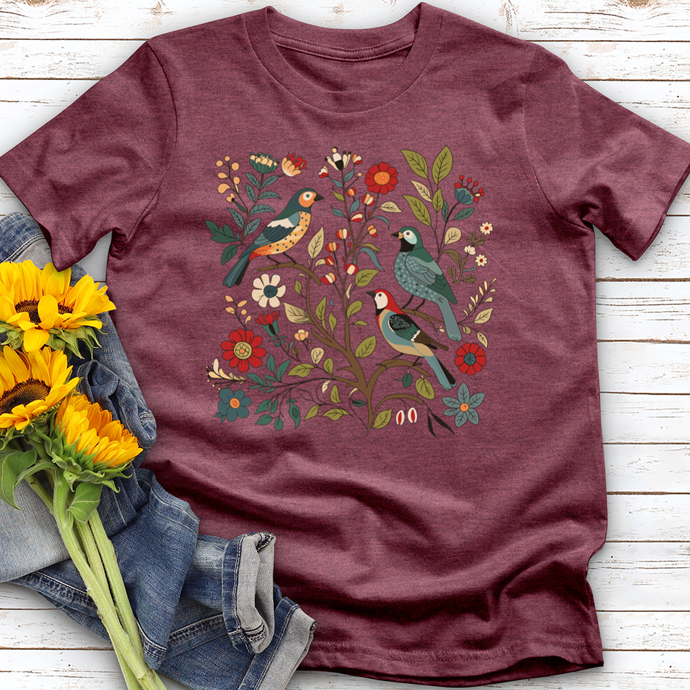 Birds and Flowers Softstyle Tee