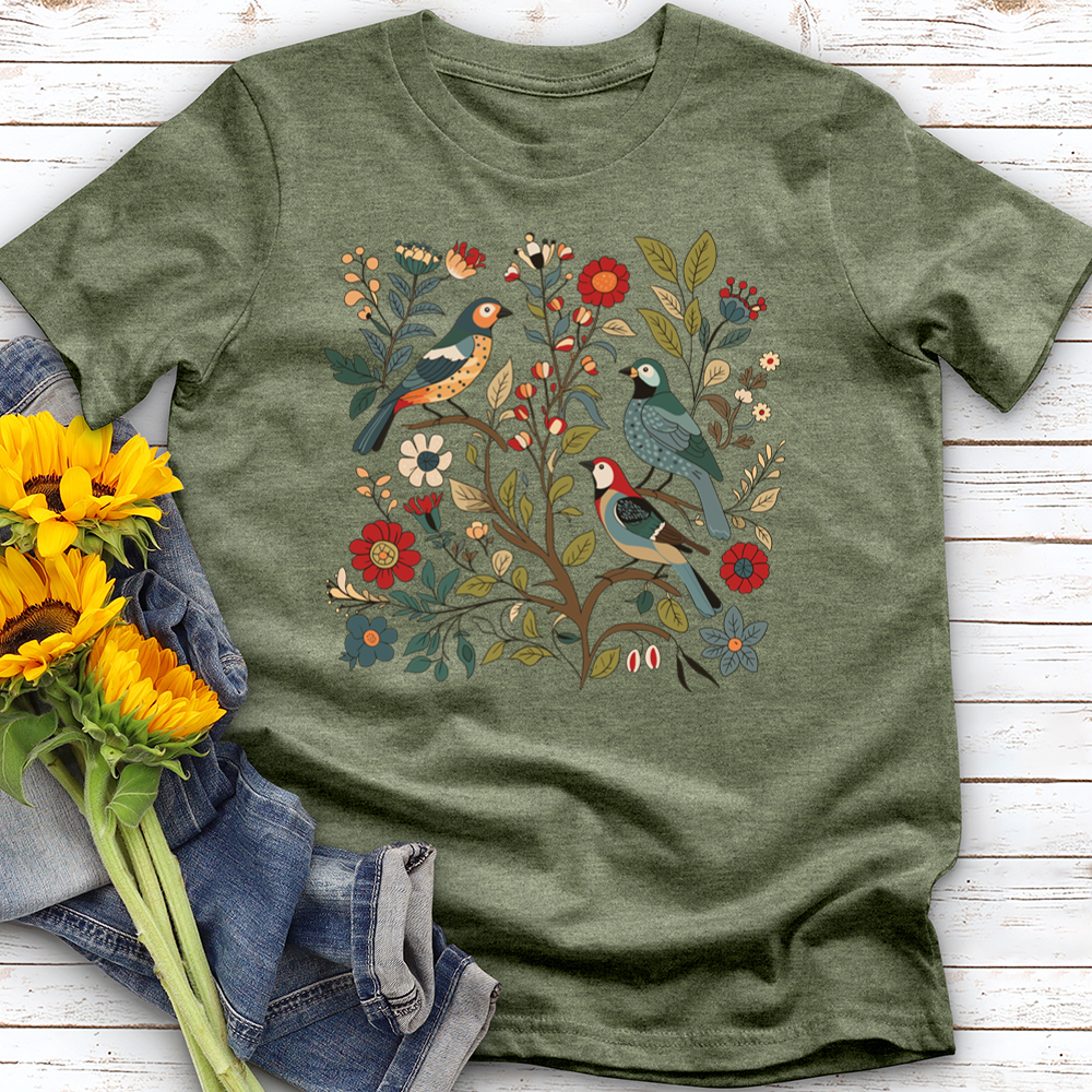 Birds and Flowers Softstyle Tee