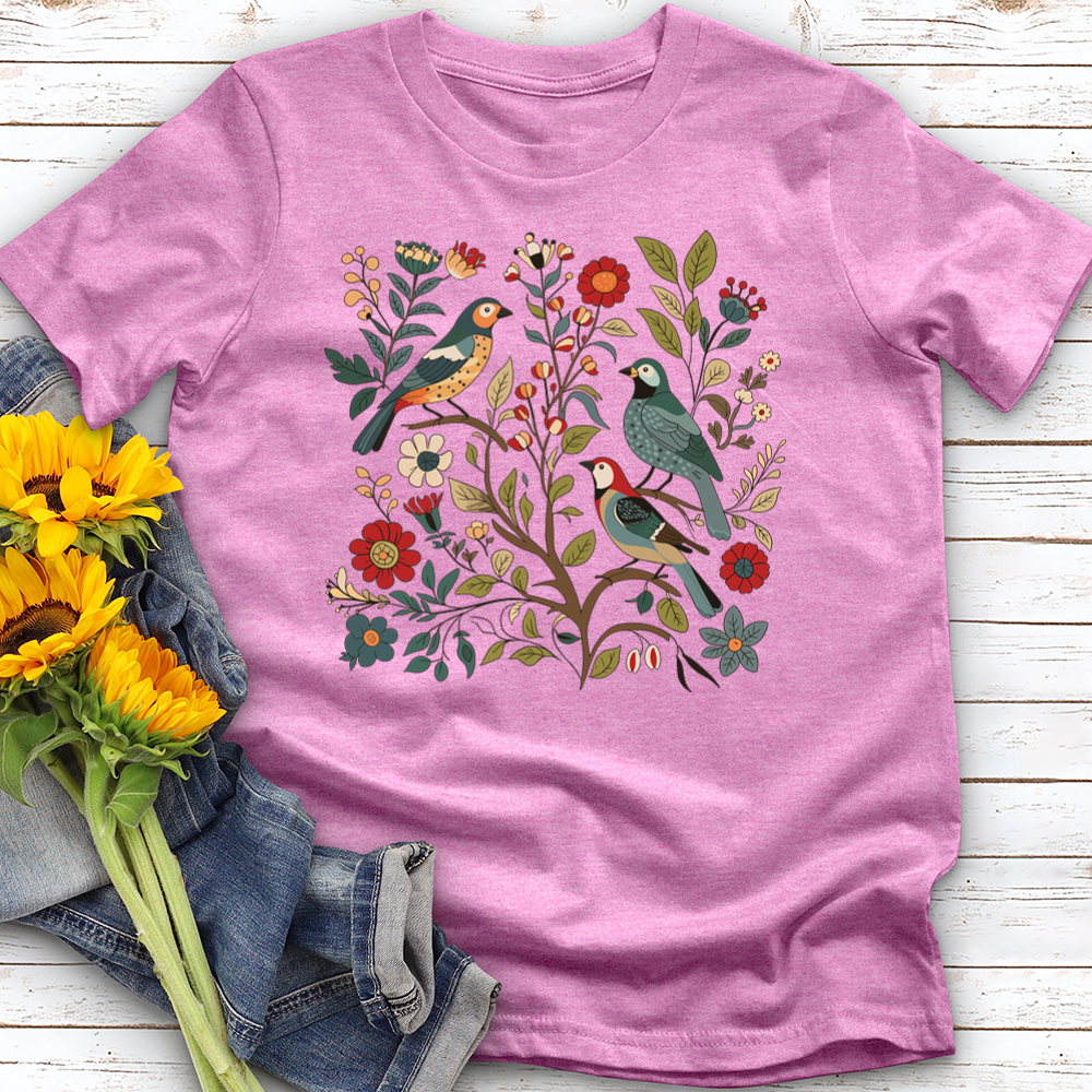Birds and Flowers Softstyle Tee