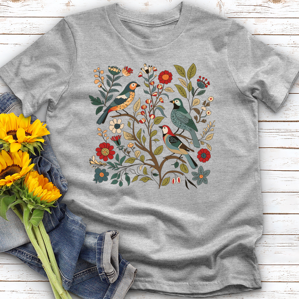 Birds and Flowers Softstyle Tee