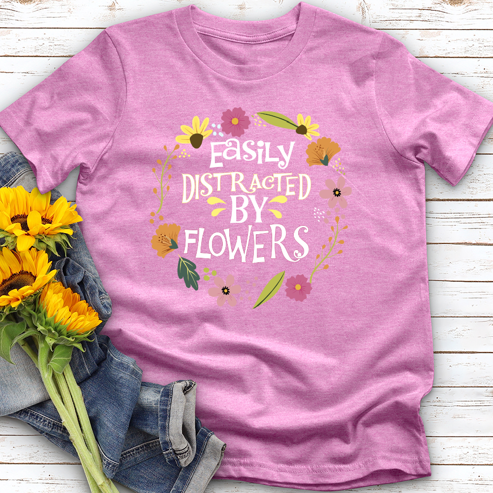 Easily Distracted by Flowers Softstyle Tee