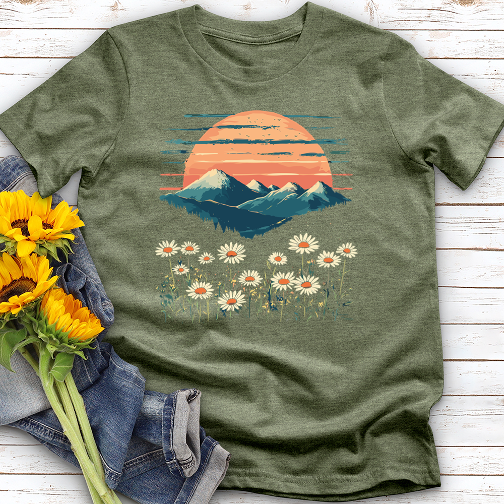 Sunlit Meadow With Wildflowers Softstyle Tee