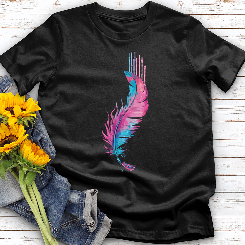 Watercolor Pink Feather Softstyle Tee