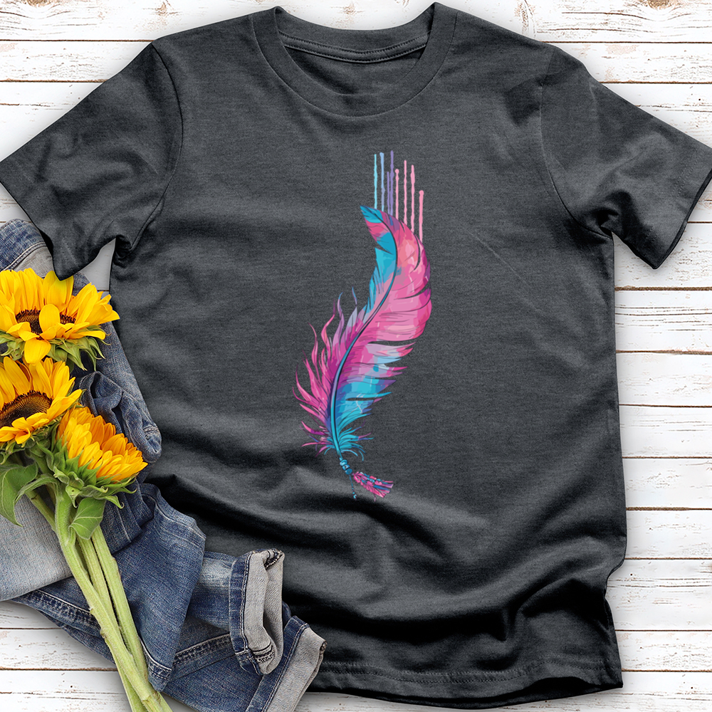 Watercolor Pink Feather Softstyle Tee
