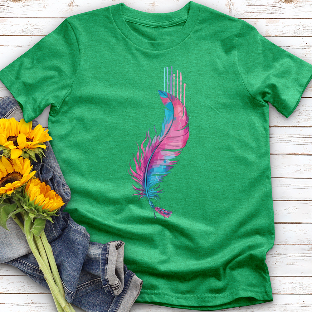 Watercolor Pink Feather Softstyle Tee
