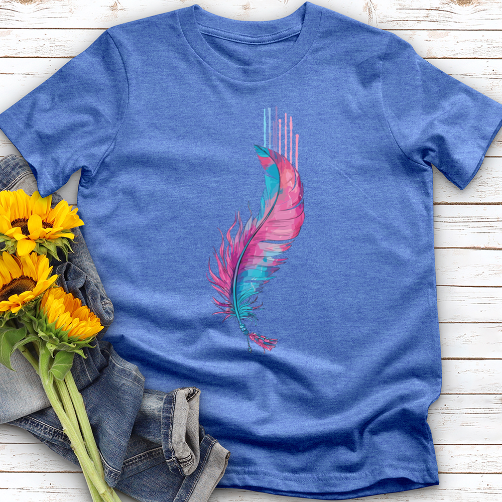 Watercolor Pink Feather Softstyle Tee