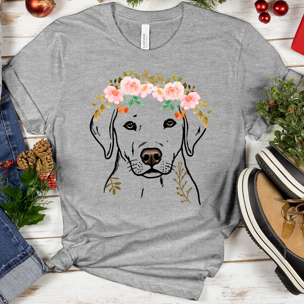 Floral Dog Heathered Tee