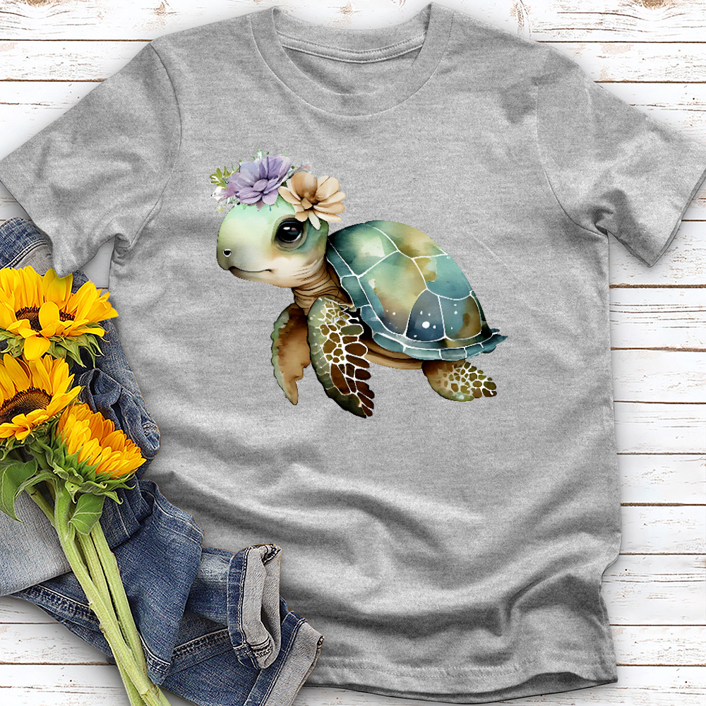 Floral Sea Turtle Tee