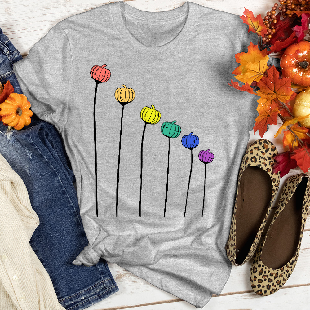 Rainbow Pumpkins Heathered Tee