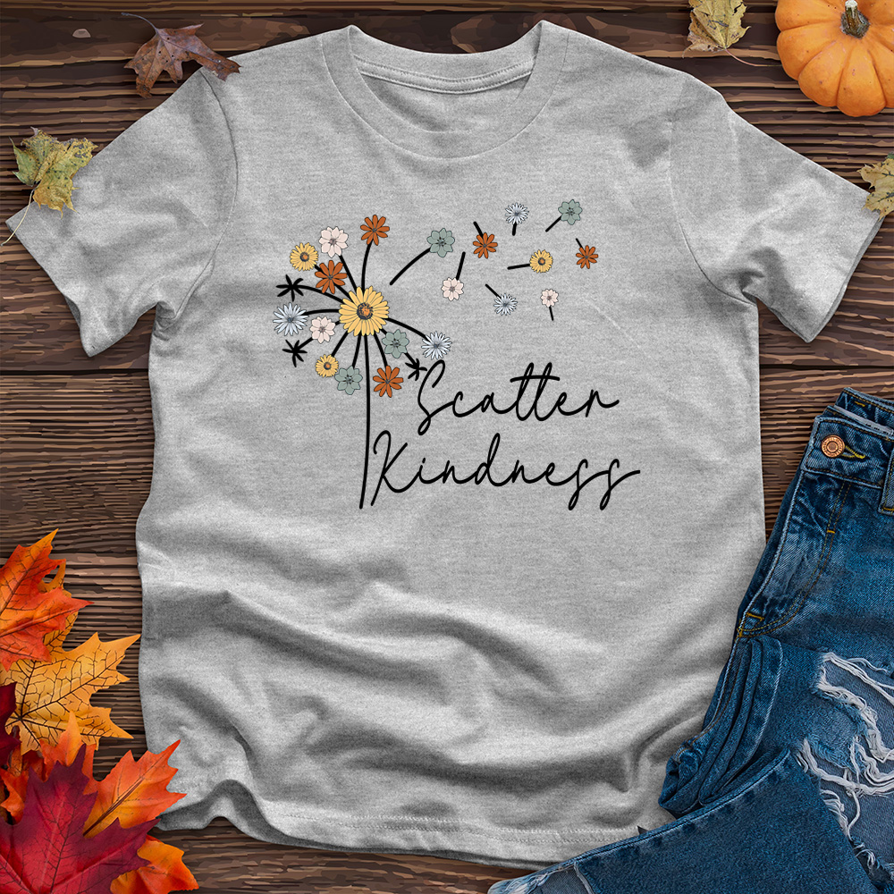Scatter Kindness Color Dandelion Heathered Tee