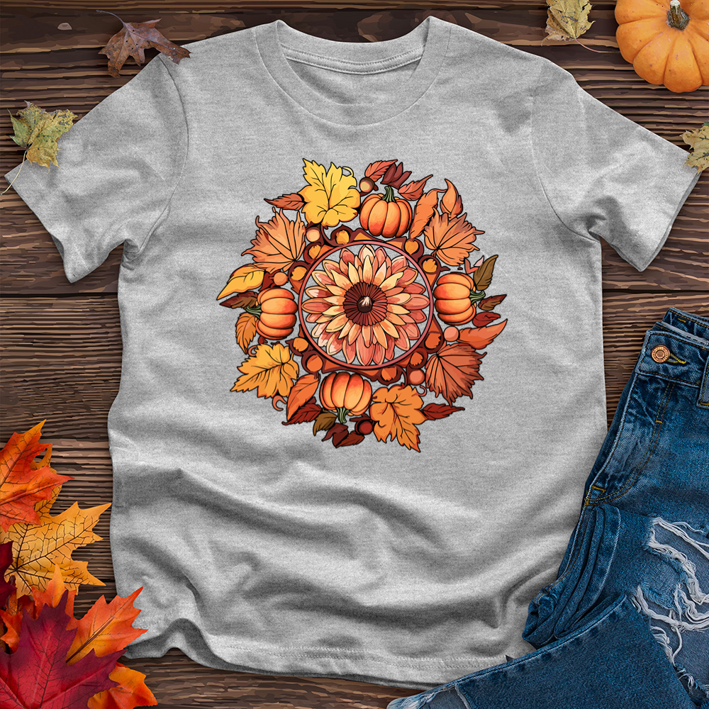 Leaves and Pumpkins Heathered Tee