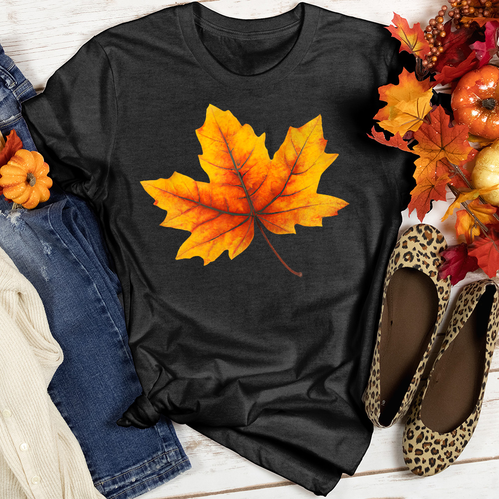 Single Fall Leaf Heathered Tee