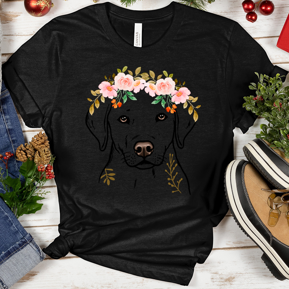 Floral Dog Heathered Tee