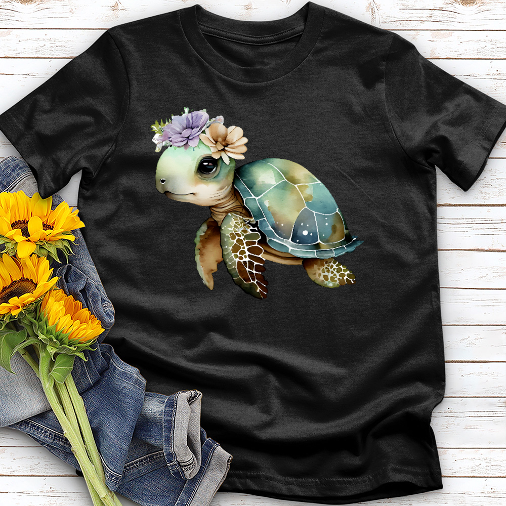 Floral Sea Turtle Tee