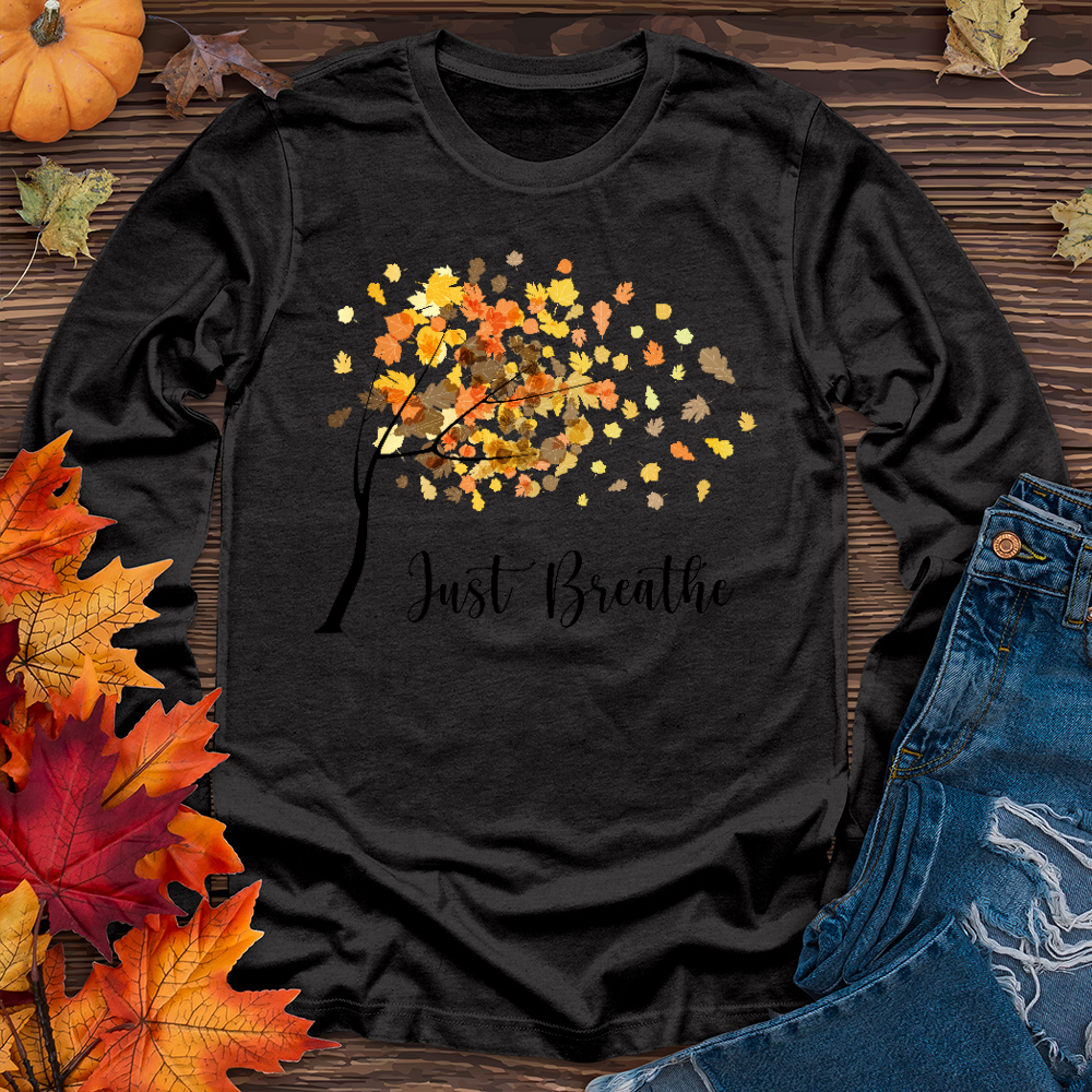 Just Breathe Floating Leaves Long Sleeve