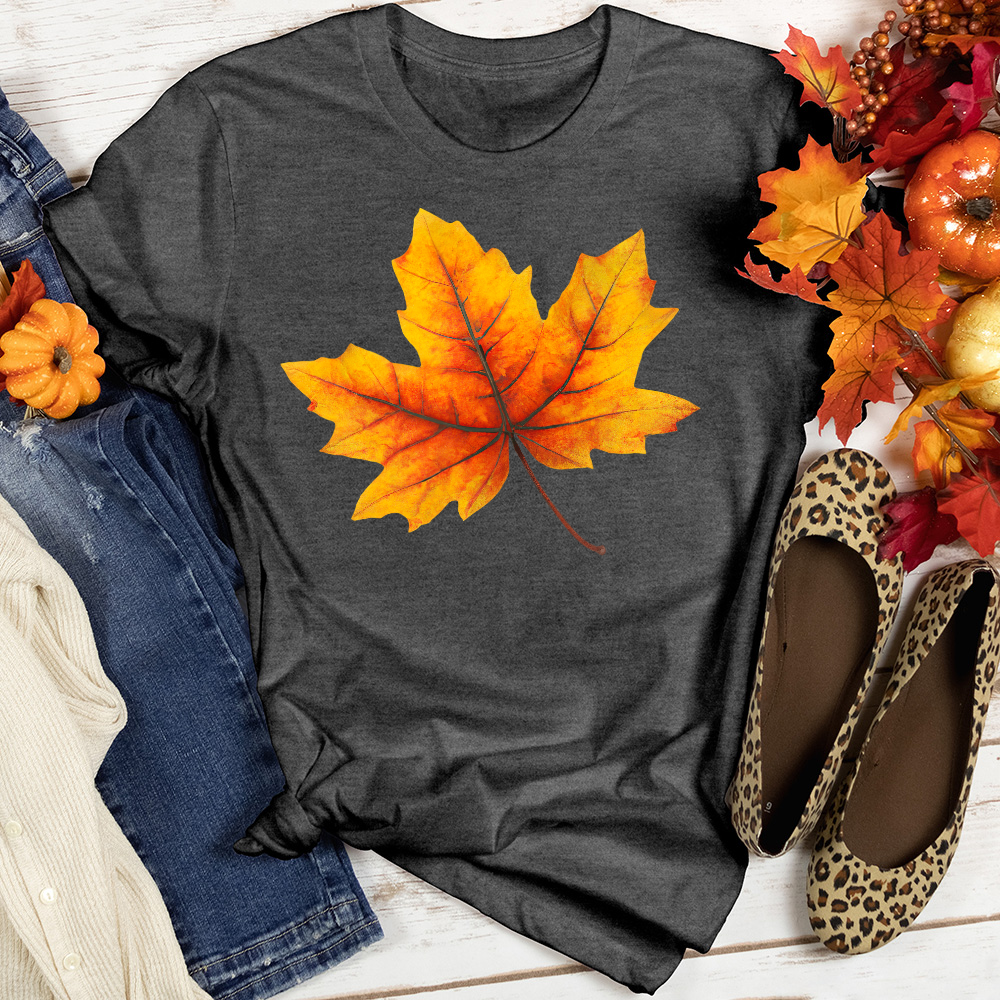 Single Fall Leaf Heathered Tee
