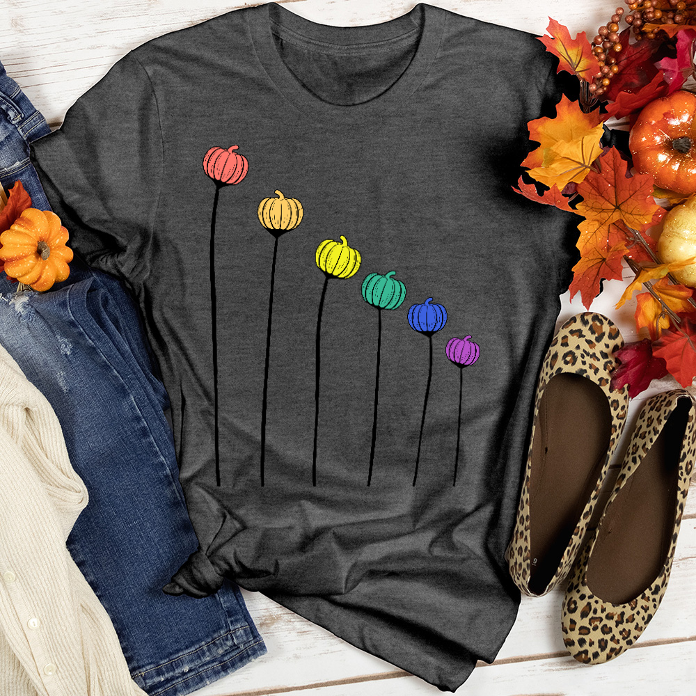 Rainbow Pumpkins Heathered Tee