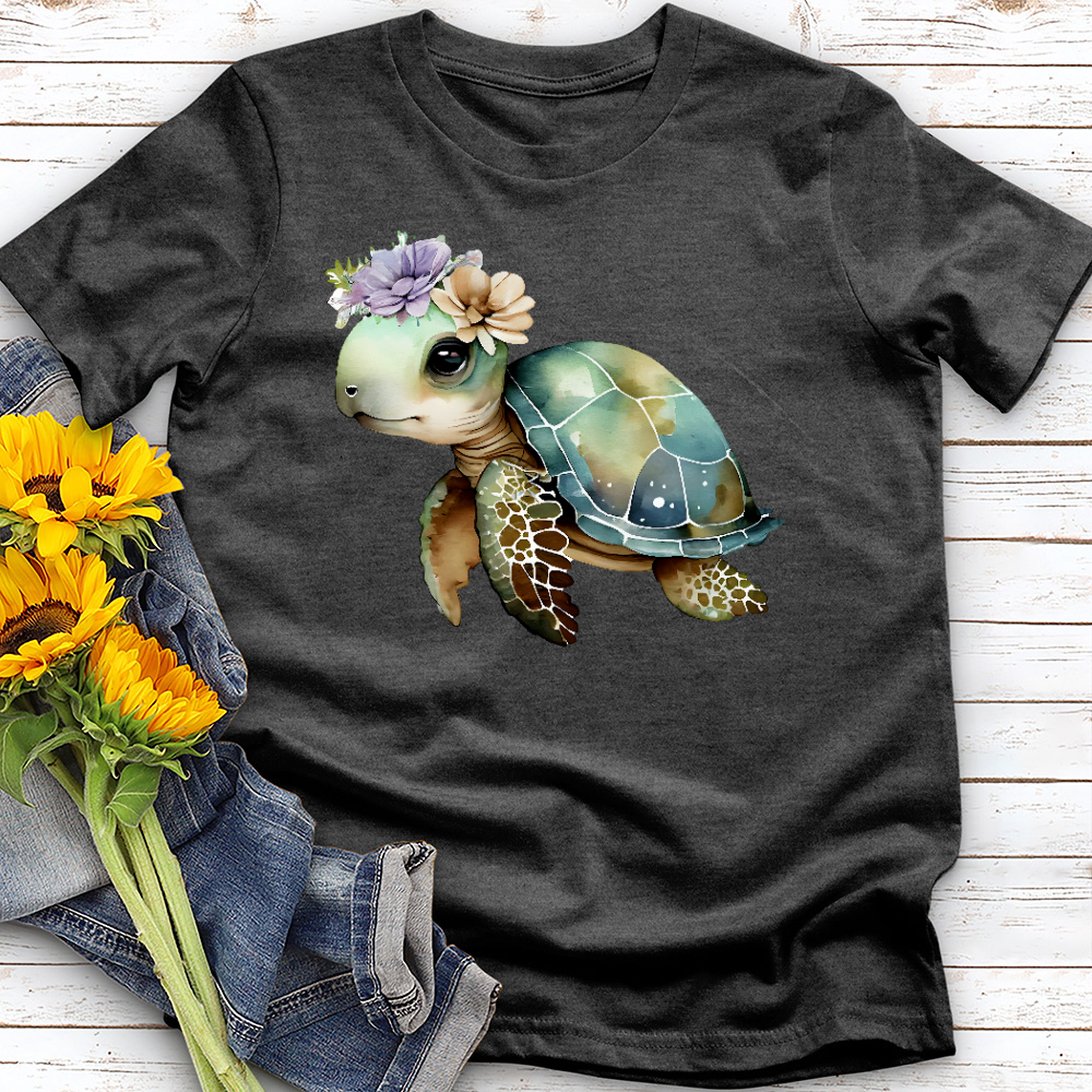 Floral Sea Turtle Tee