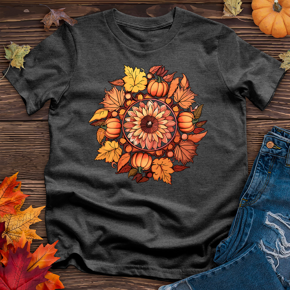 Leaves and Pumpkins Heathered Tee