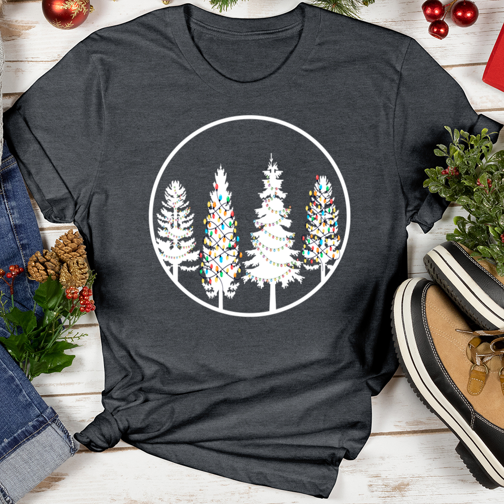 Christmas Lights Tree Circle Softstyle Tee