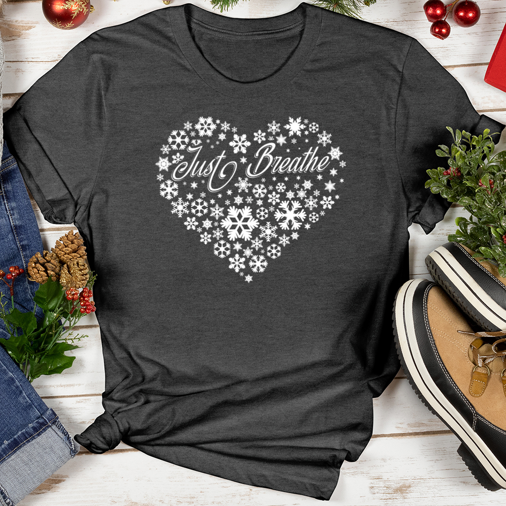 Just Breathe Snowflake Heart Softstyle Tee