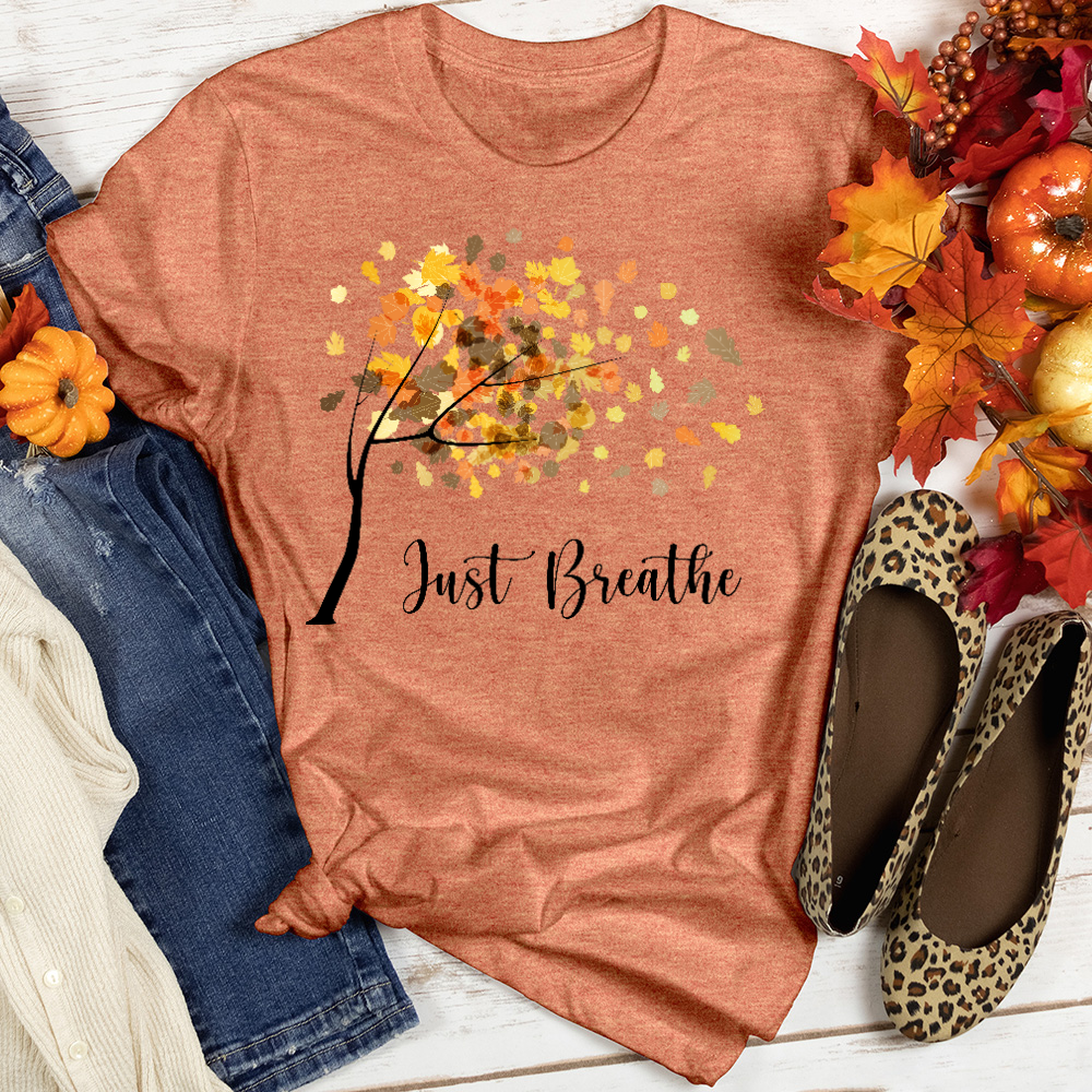 Just Breathe Floating Leaves Tee