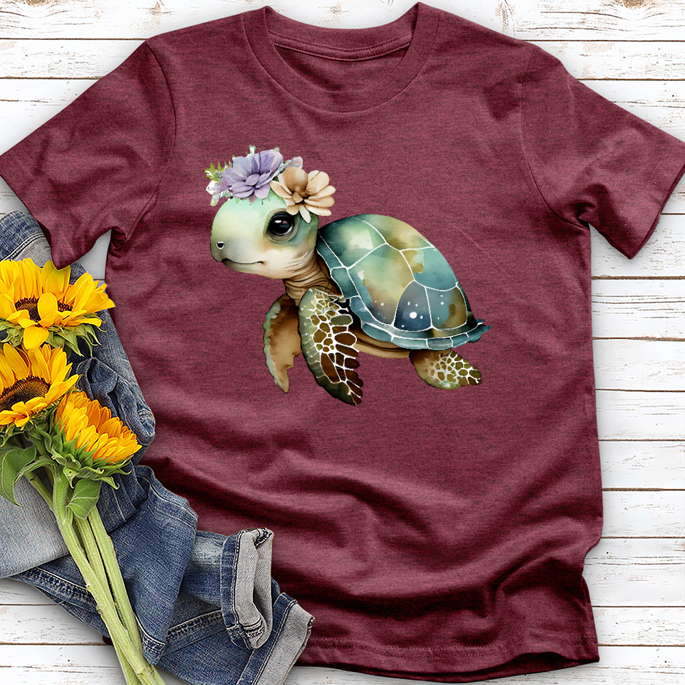 Floral Sea Turtle Tee