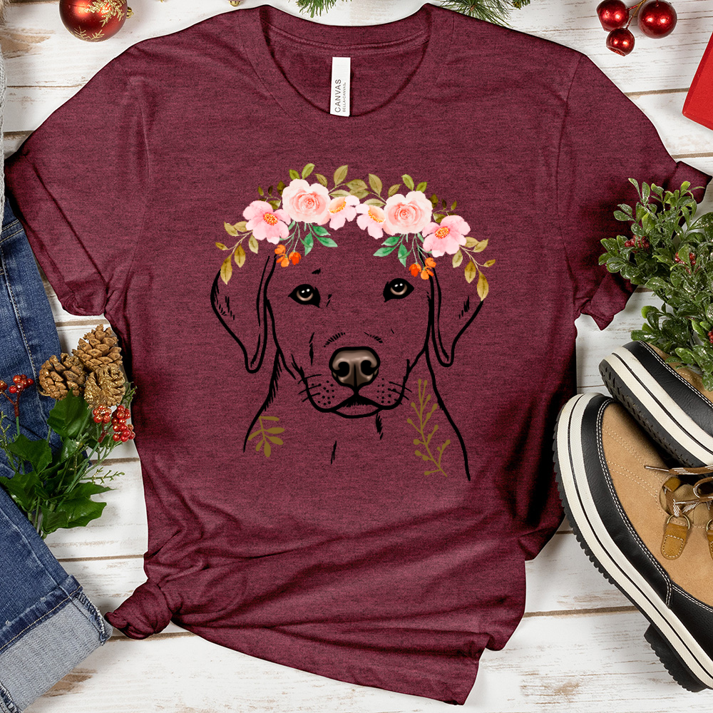 Floral Dog Heathered Tee