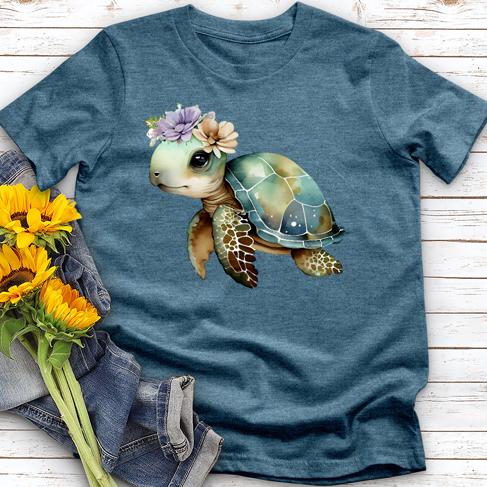 Floral Sea Turtle Tee