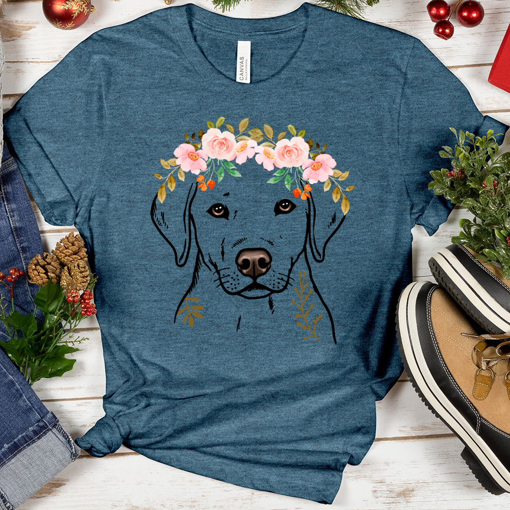Floral Dog Heathered Tee