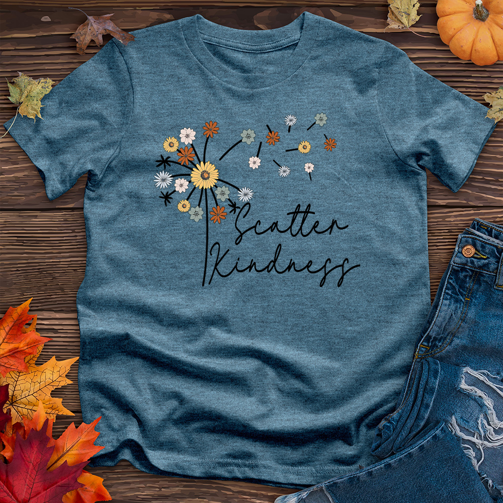 Scatter Kindness Color Dandelion Heathered Tee
