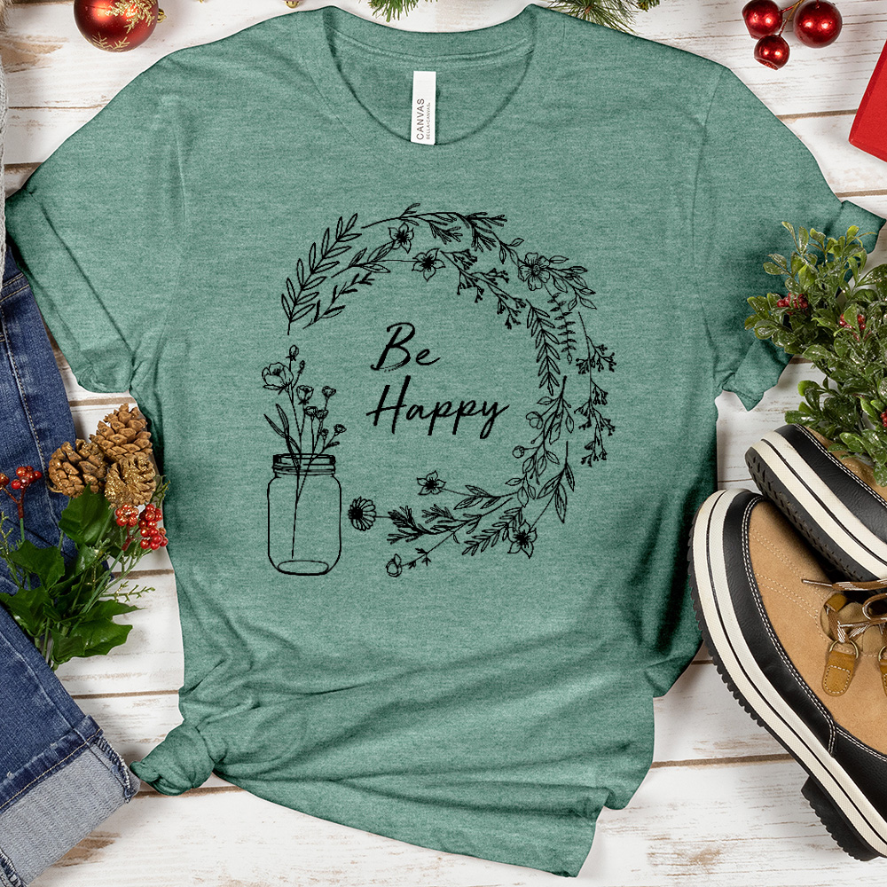 Be Happy Floral Tee