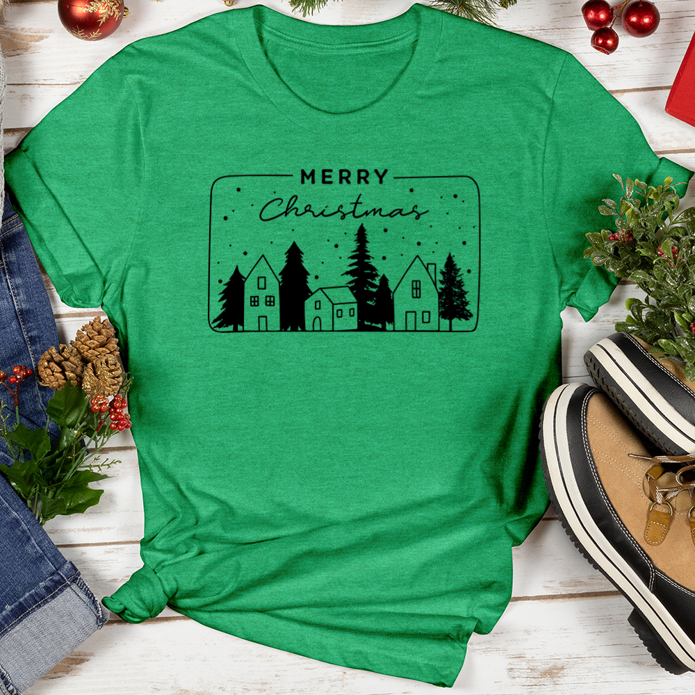 Merry Christmas Village Softstyle Tee