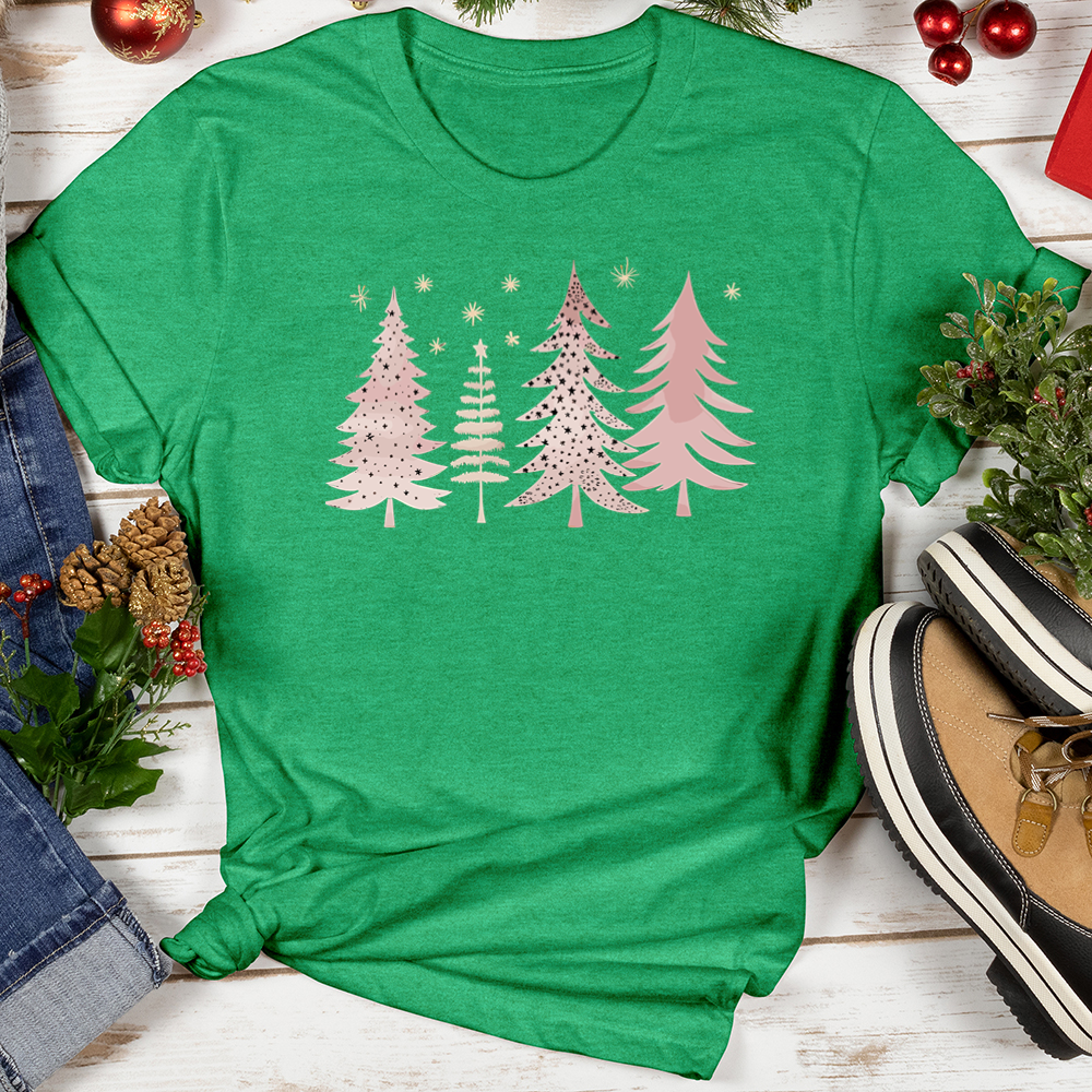Xmas Pink Trees Softstyle Tee