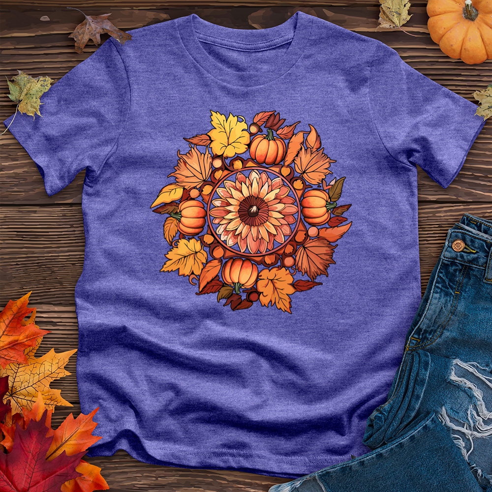 Leaves and Pumpkins Heathered Tee