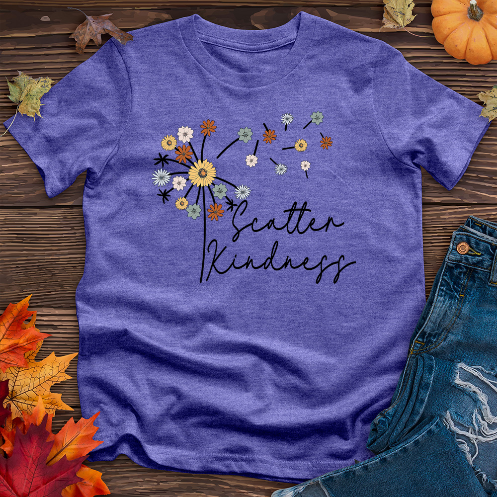Scatter Kindness Color Dandelion Heathered Tee