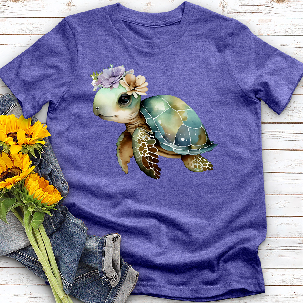 Floral Sea Turtle Tee