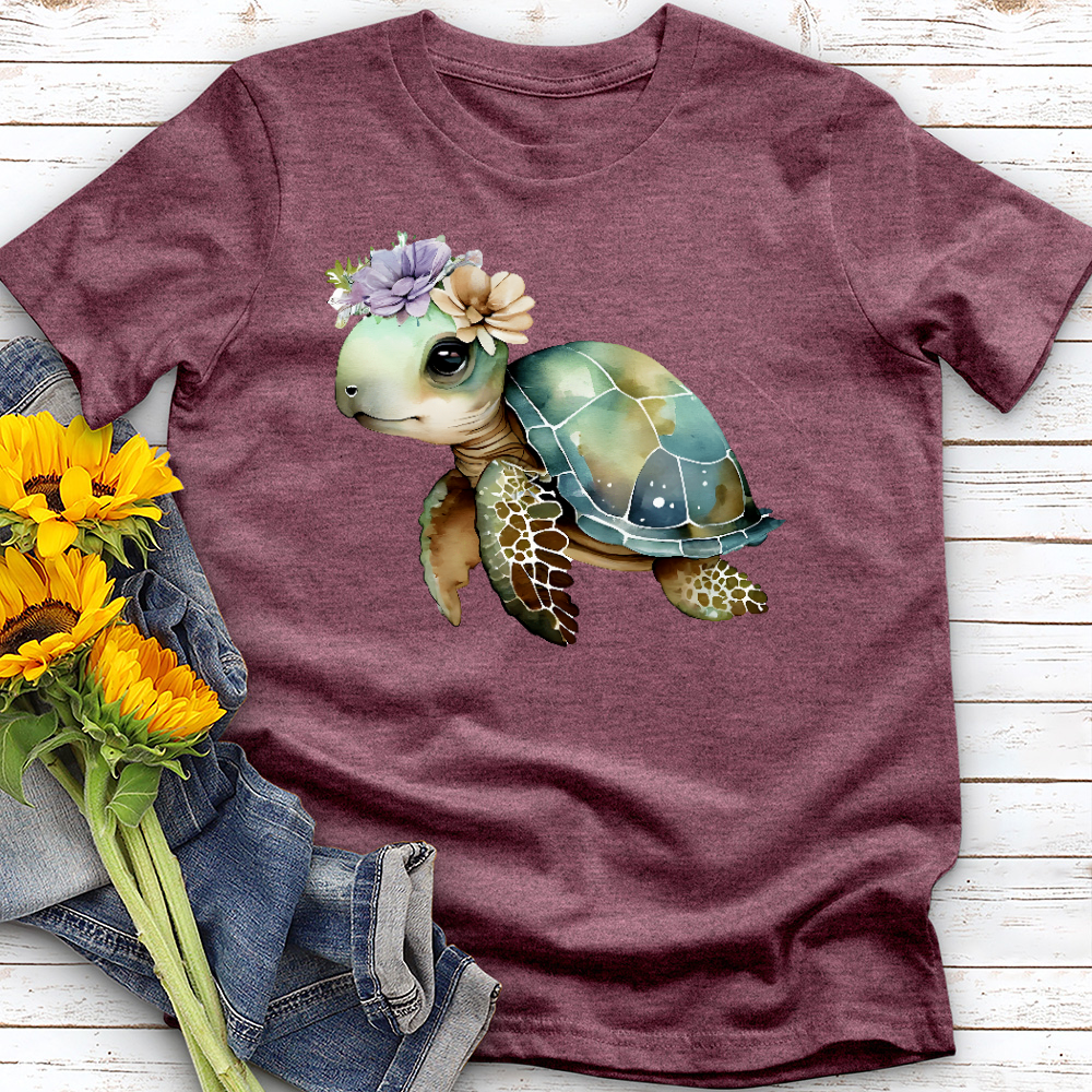 Floral Sea Turtle Tee