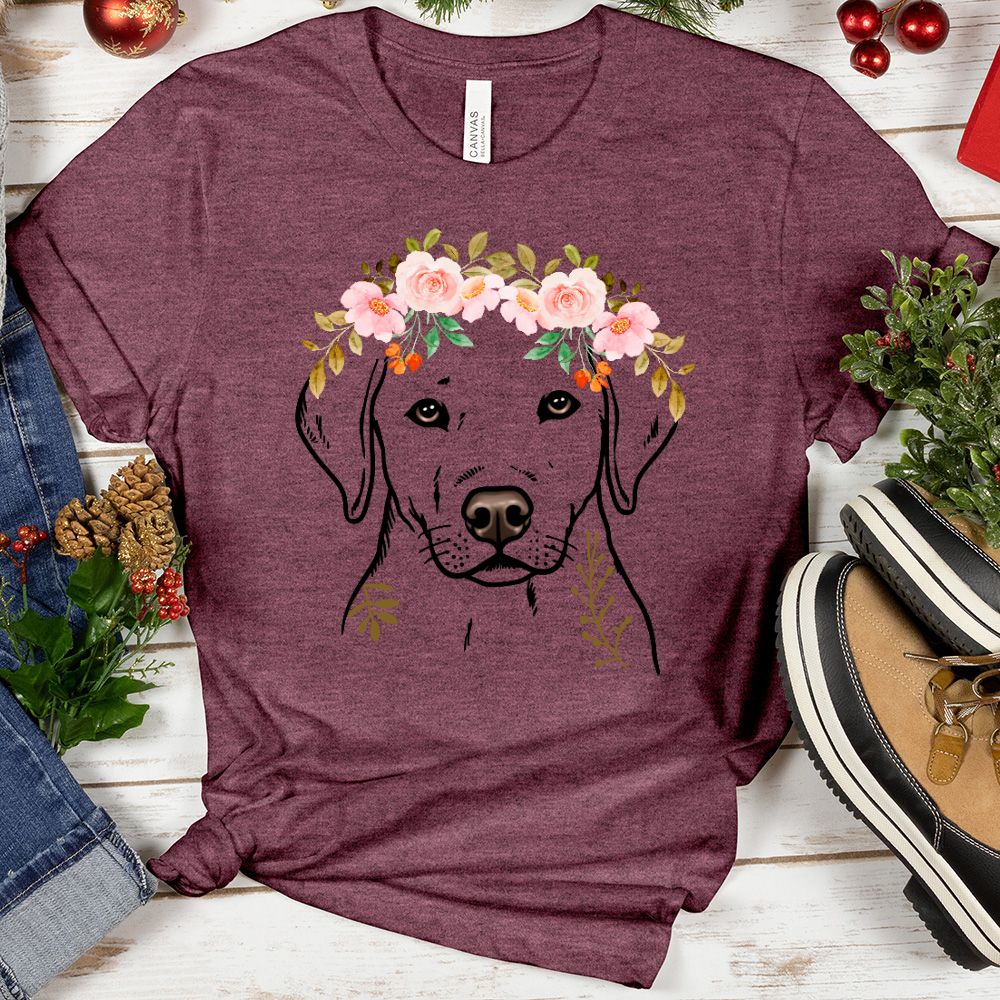 Floral Dog Heathered Tee