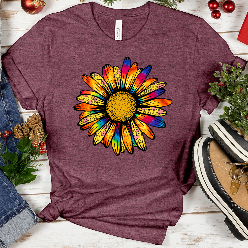 Vibrant Rainbow Daisy Tee